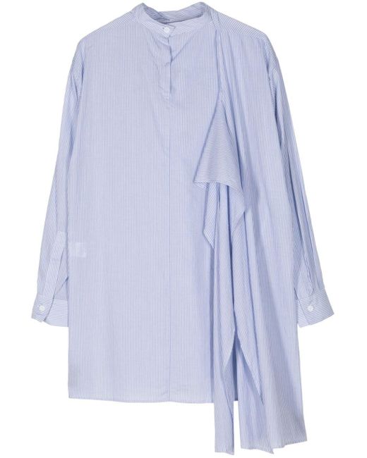 Y's Yohji Yamamoto Blue Striped Asymmetric Cotton Shirt