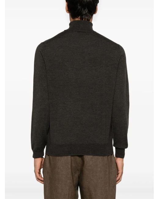 Canali Black Wool Sweater for men