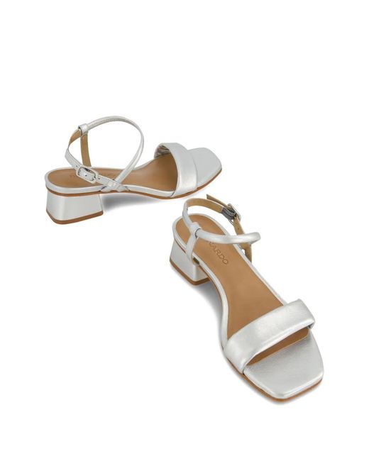 Bernardo White Josei Block-Heel Sandals