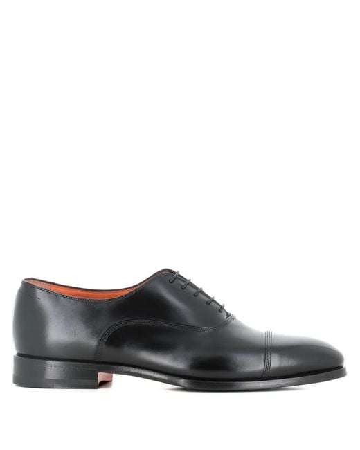 Santoni Gray Cap-Toe Lace-Up Oxford Shoes for men