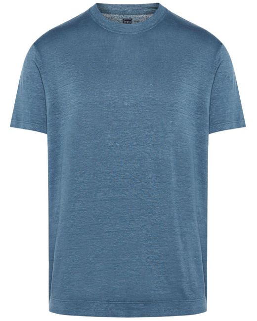 Fedeli Blue Extreme Slub T-shirt for men