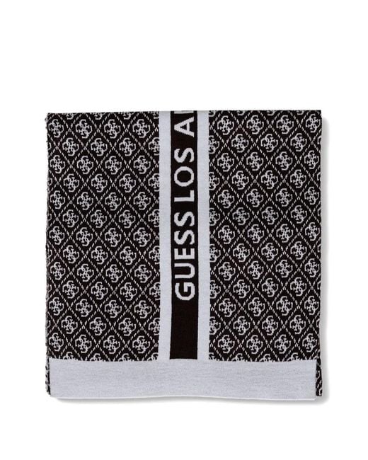 Guess Multicolor Monogram-Pattern Logo-Print Scarf