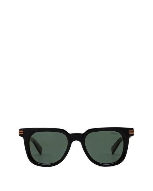 Zegna Green Square-Frame Sunglasses