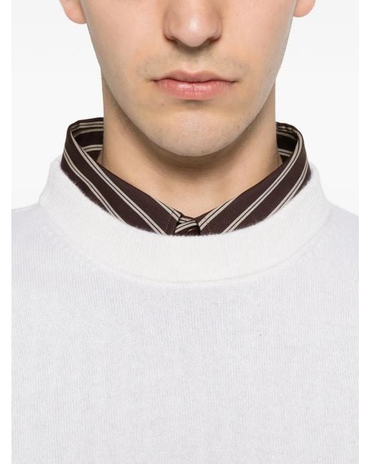 Pull En Cachemire À Bords Côtelés Sandro pour homme en coloris White