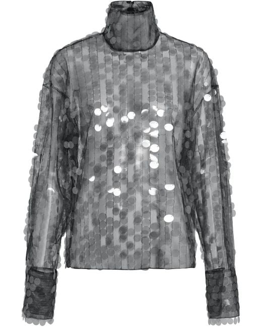 16Arlington Gray Olall Sequinned Top