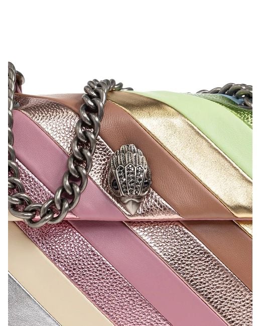 Kurt Geiger Pink Mini Kensington Chevron-Pattern Shoulder Bag
