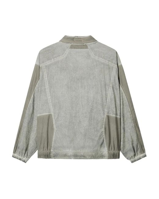 FIVE CM Gray Panelled Zip-Up Windbreaker for men