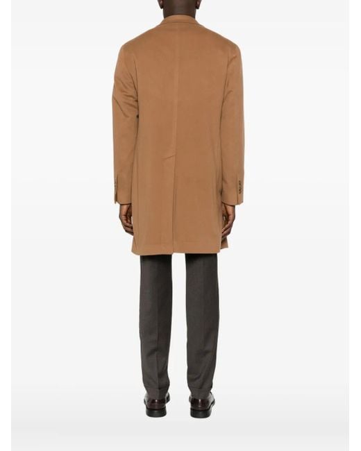 Tagliatore Brown Tailored Coat With Sharp Lapels for men