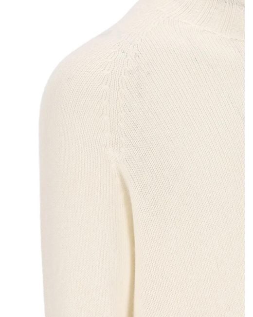 Tagliatore White High-Collar Ribbed Sweater for men