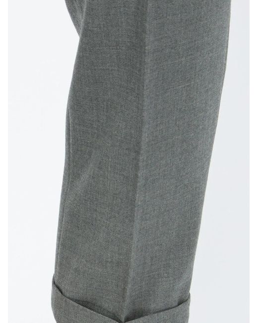 Thom Browne Gray Mid-Rise Tailored Trousers