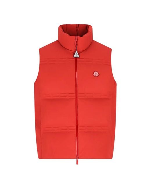 Moncler Red X A$Ap Rocky High-Neck Logo-Patch Gilet for men