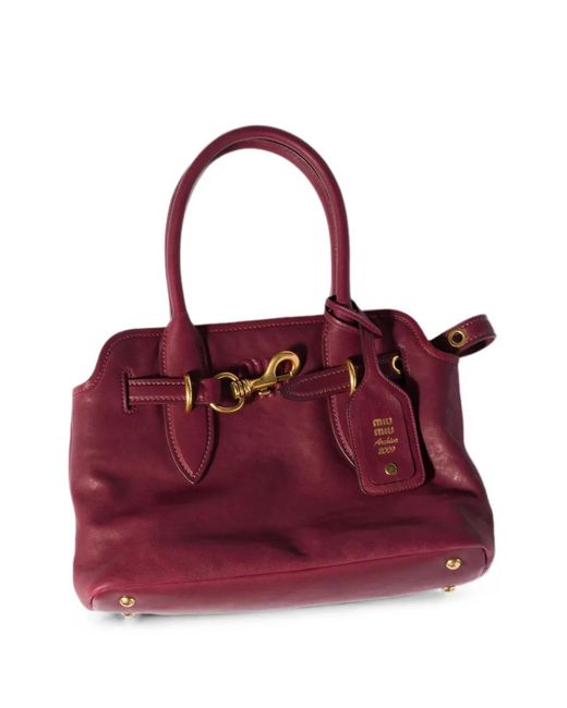 Miu Miu Purple Aventure Nappa-Leather Bag