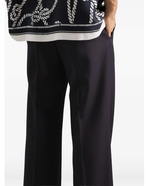 Dolce & Gabbana Blue Virgin-Wool Trousers for men