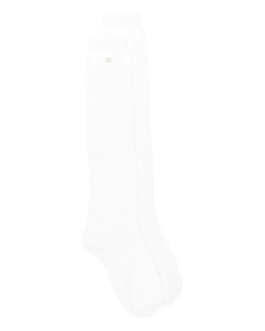 Maje White Knee-High Pointelle