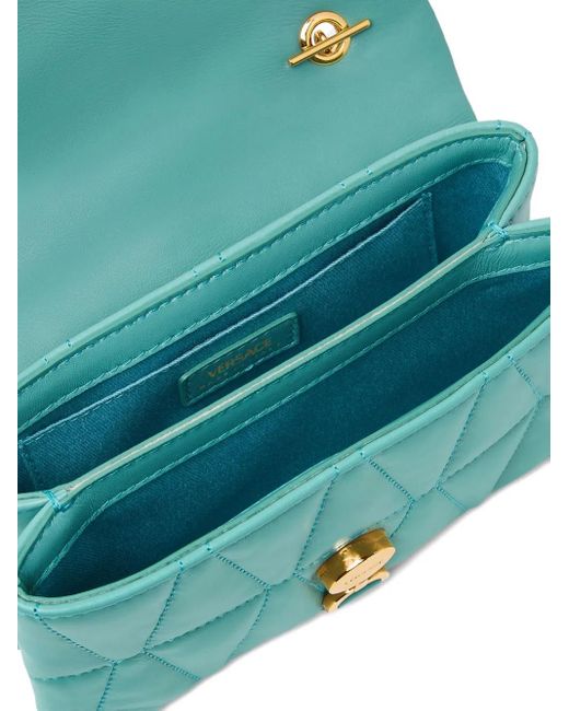 Versace Blue Kleio Quilted Crossbody Bag