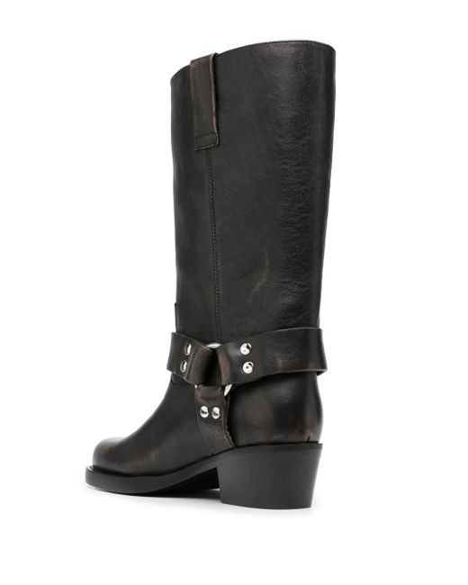 Paris Texas Black Calf Leather Roxy Boot