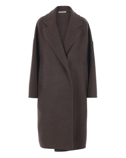 Dusan Gray Wide-Lapel Wool Coat