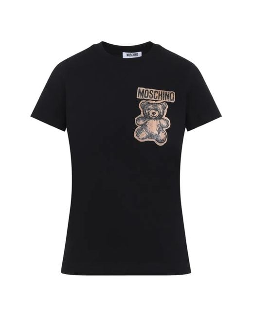 Moschino Black Teddy-Appliqued T-Shirt