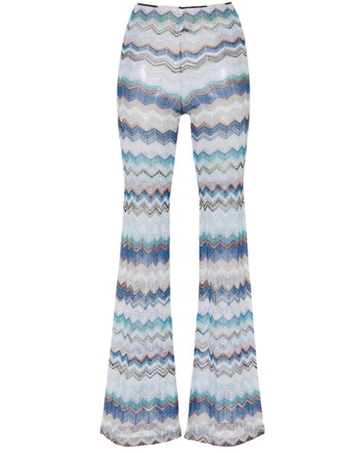 Pantalon évasé en crochet Missoni en coloris Blue