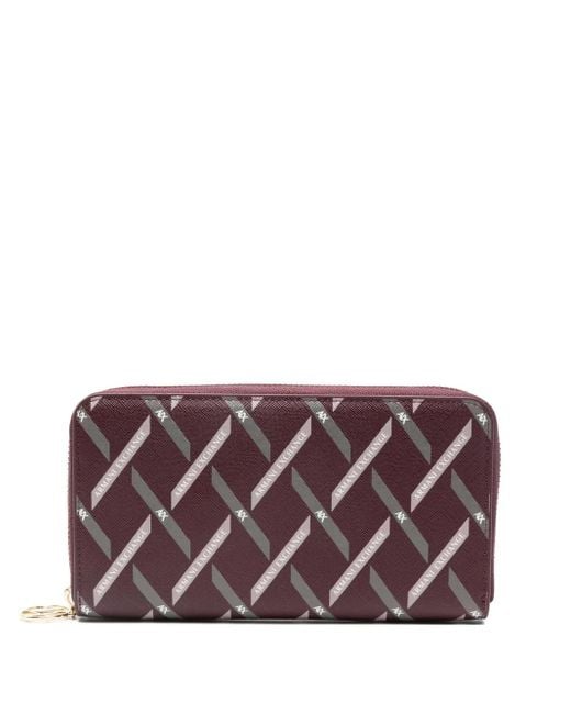 ARMANI EXCHANGE Portemonnee Met Logoprint in het Purple