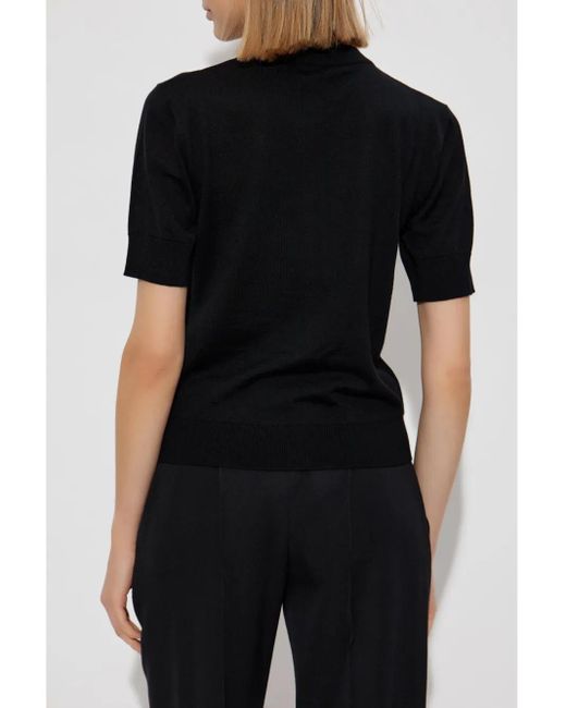 Balmain Black Logo-Print Knit T-Shirt