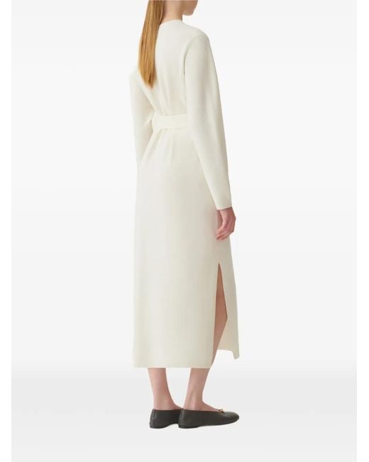 Fabiana Filippi White Belted Side-Slit Midi Dress