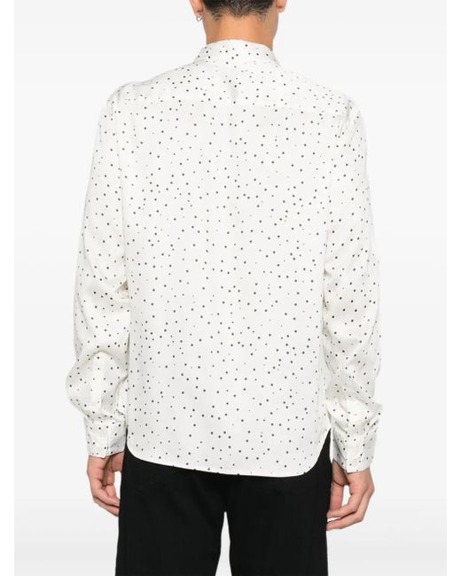 John Varvatos White Dotted-Pattern Shirt for men