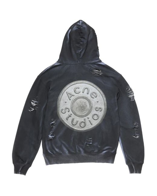 Sudadera con capucha y logo Acne de color Gray
