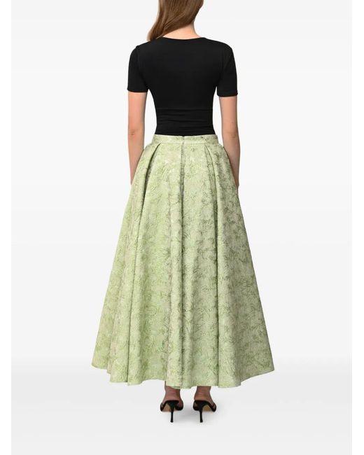 Anouki Green Pleated Maxi Skirt