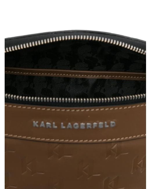 Karl Lagerfeld Brown Leather Belt Bag for men
