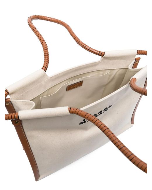 Isabel Marant Natural Toledo Embroidered Cotton Tote Bag