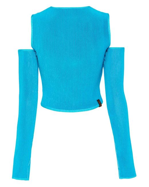 Isa Boulder Blue Quarter Sweater