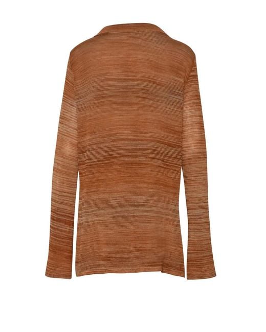 Baobab Brown Helena V-Neck Cutout Knit Shirt