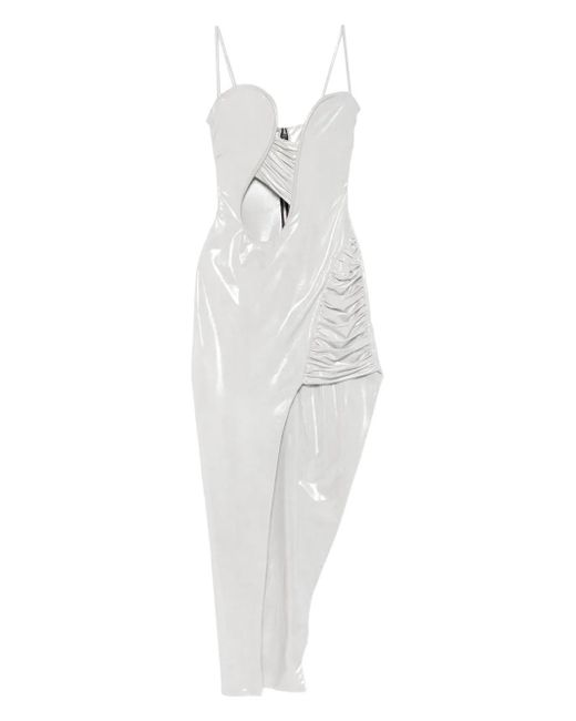 MITILIANE COUTURE White Iridescent Asymmetric Dress