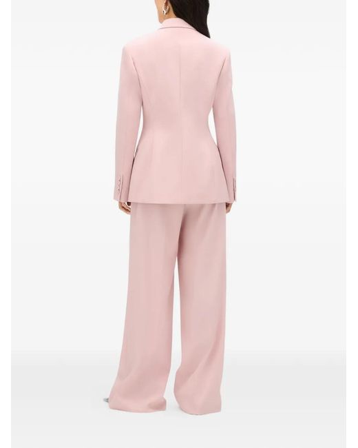Another Tomorrow Pink Double-Breasted Tailored Jacket