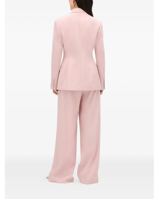 Another Tomorrow Pink Double-Breasted Tailored Jacket