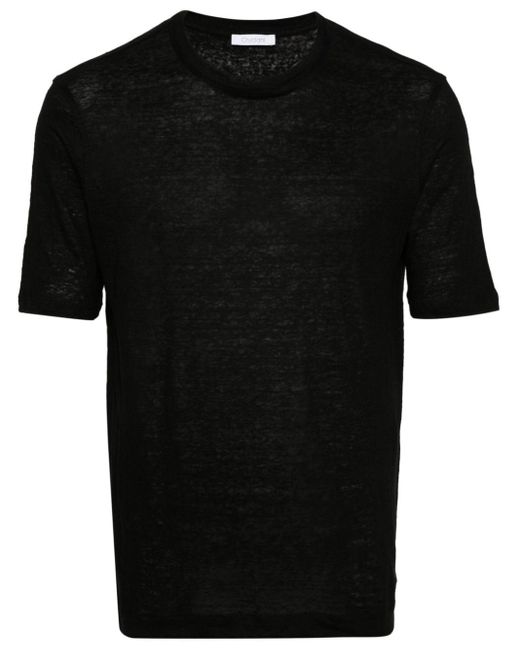 Cruciani T-Shirt aus Leinen in Black für Herren
