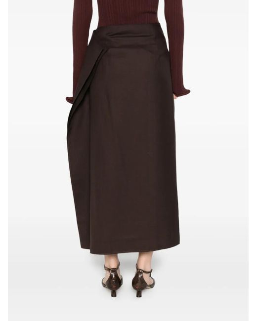 Séfr Black Button Slit Skirt