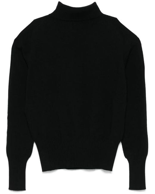 D.exterior Black Turtleneck Sweater