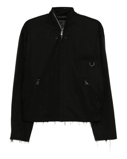 TEAM WANG design Black Raw-Edge Jacket