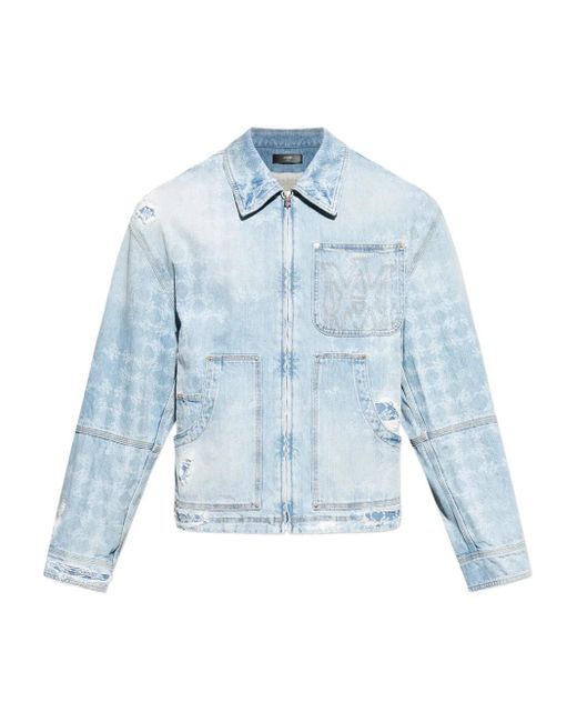 Chaqueta Vaquera Con Efecto Envejecido Amiri de hombre de color Blue