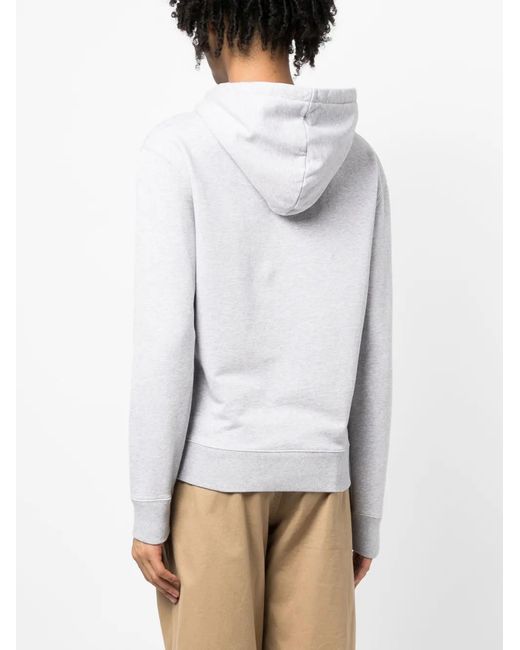 Maison Kitsuné White Dressed Fox Cotton Hoodie for men