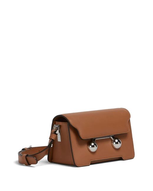 Marni Brown Mini Trunkaroo Leather Shoulder Bag