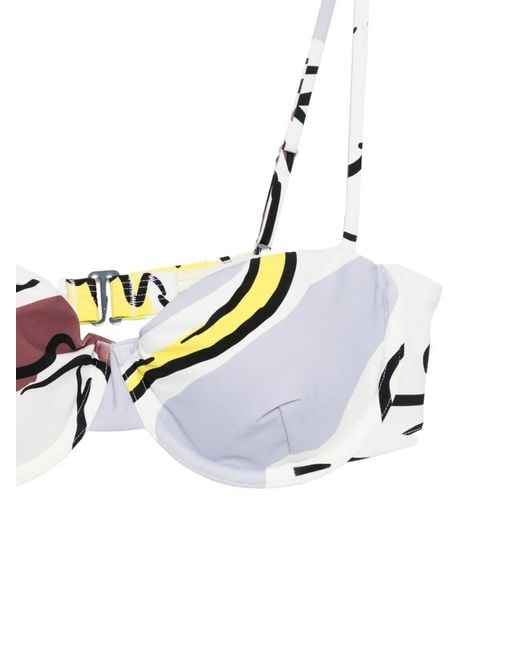 Tory Burch White Multi-Coloured Printed Bikini