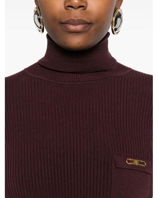 Abito A Collo Alto di Elisabetta Franchi in Purple