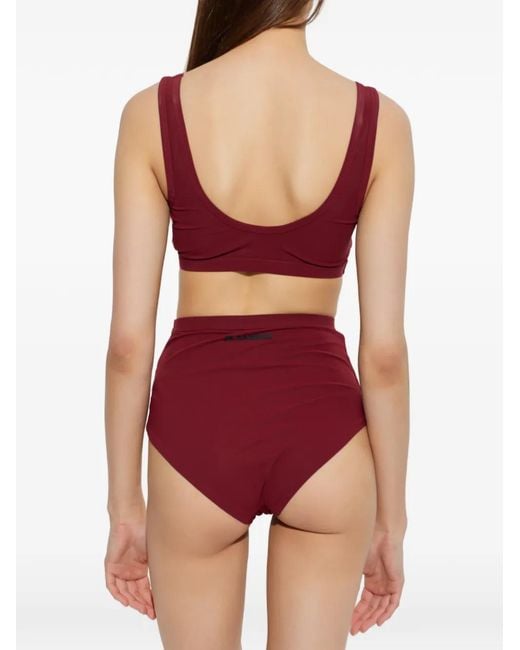 Jil Sander Red Logo-Print Scoop-Neck Bra