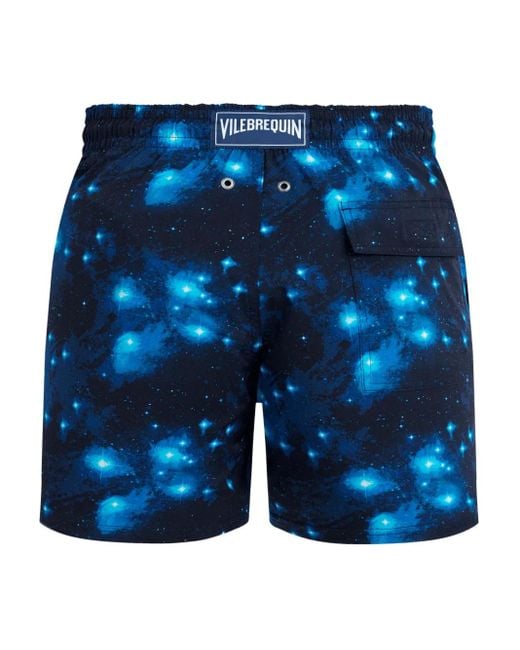 Vilebrequin Blue Elasticated-Waistband Pégase Swim Trunks for men