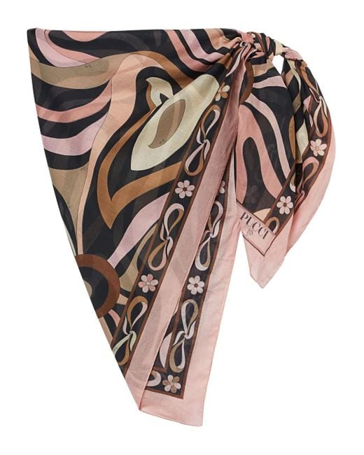Emilio Pucci Black Marmo Sarong