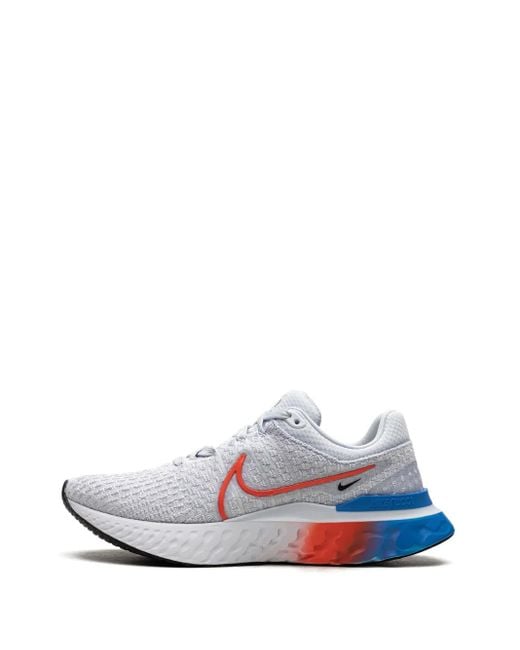 Nike White React Infinity Run Fk 3 Bright Crimson" Sneakers