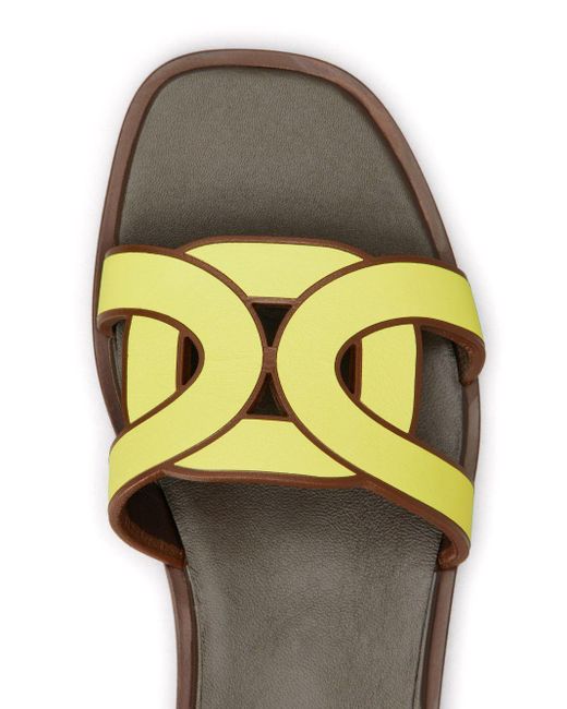 Tod's Yellow Sandalen mit Logo-Riemen